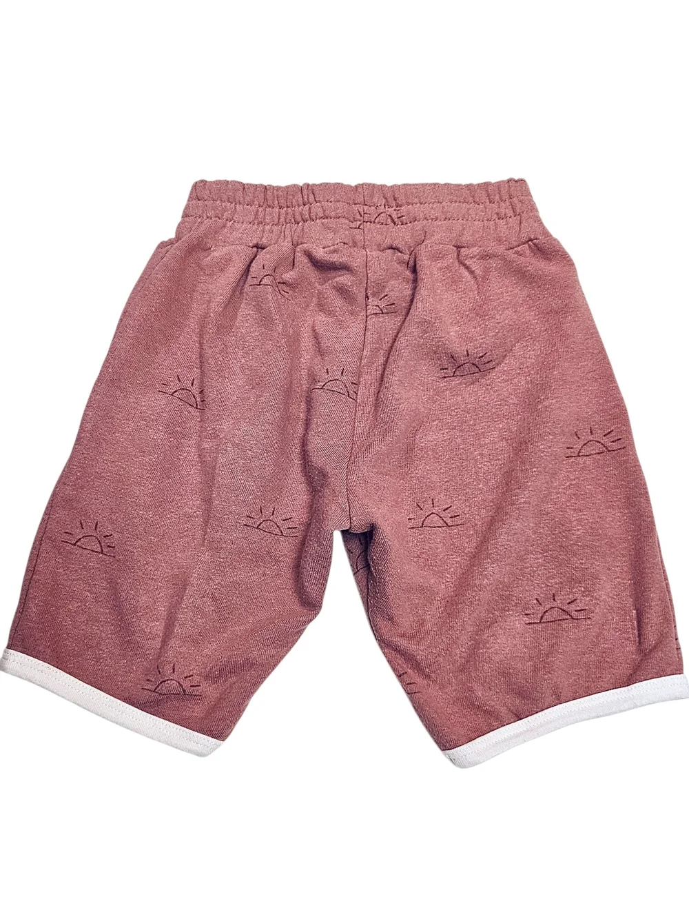 Childhoods Clothing Retro Ringer Shorts Sunrise Print In Rust Unisex Size 8
